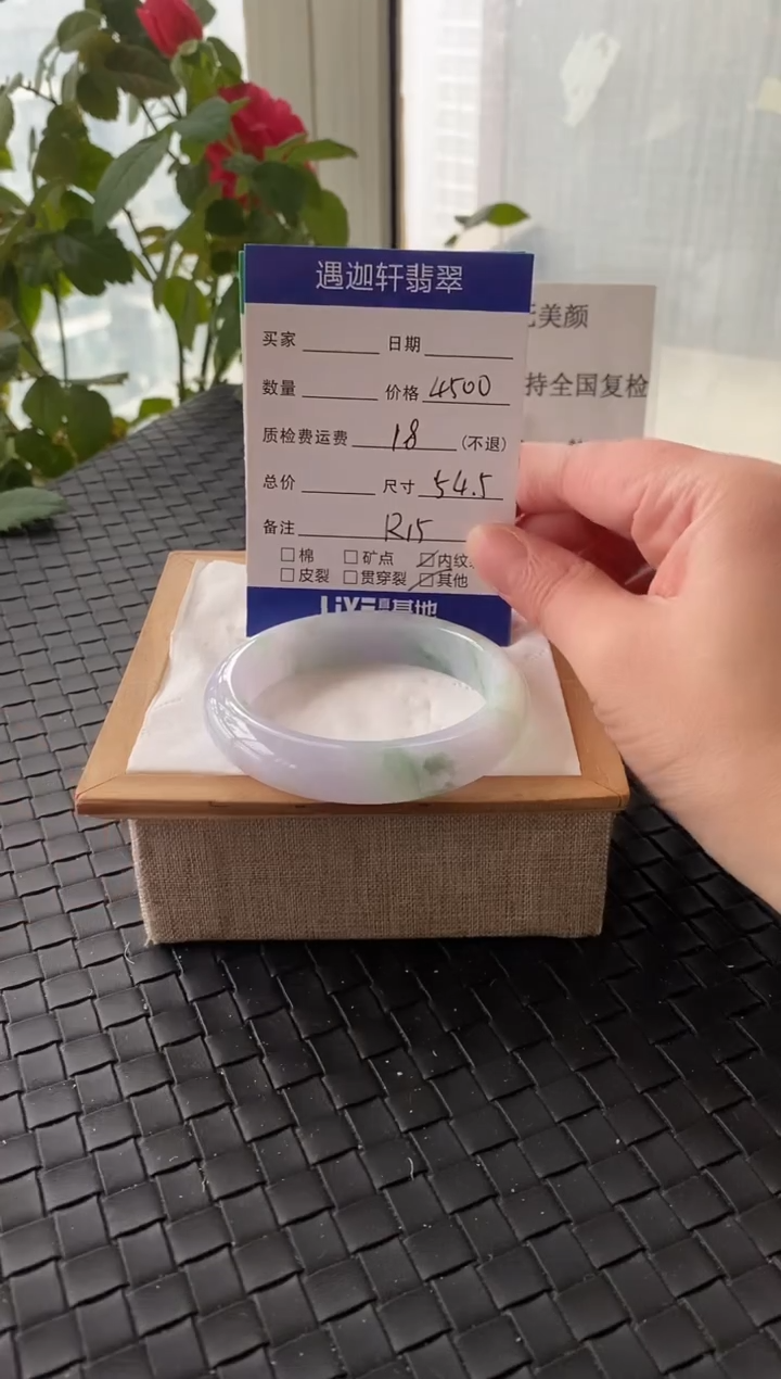 未镶嵌手镯翡翠54.5圈口 R15编码