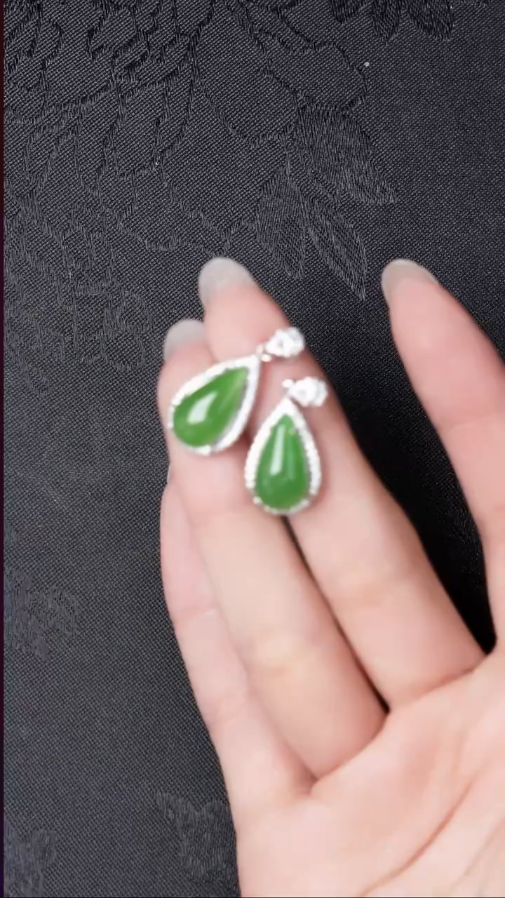 吊坠(赠链)银S925镶嵌和田玉（碧玉）不退不换 假1罚3 多样性发其1