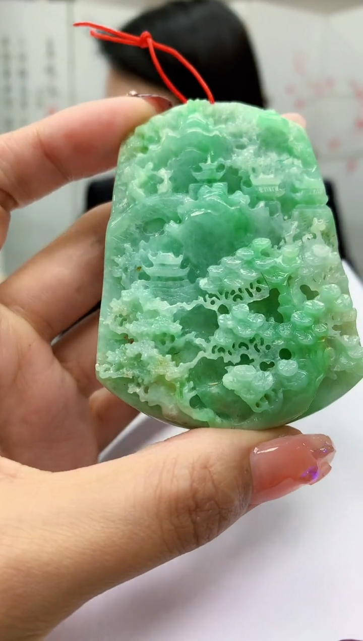 【闪购商品】定制翡翠未镶嵌3123MM-毛货挂件76