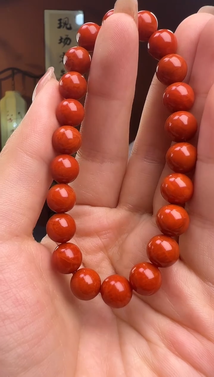 未镶嵌手串南红玛瑙火焰纹8.9mm