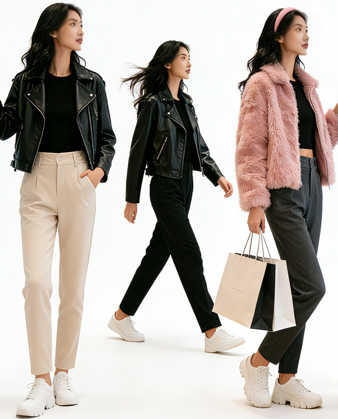 女装秋冬加厚烟管裤显瘦新款哈伦裤小个子米杏色长裤