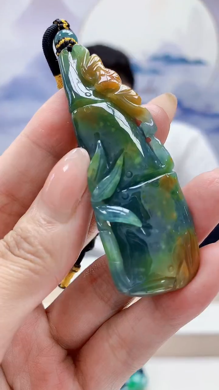 未镶嵌定制翡翠5060MM-毛货挂件41