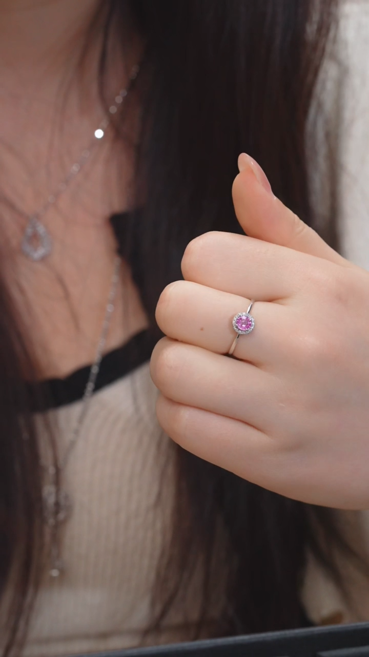 【闪购商品】彩色蓝宝石戒指18K金镶嵌（0.50ct）@@