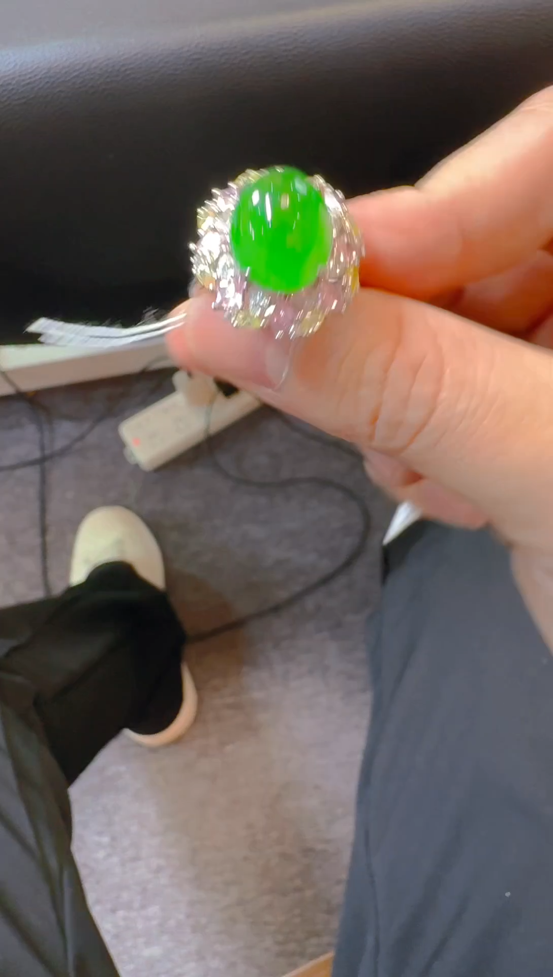 【闪购商品】翡翠戒指银S925镶嵌天然A货翡翠