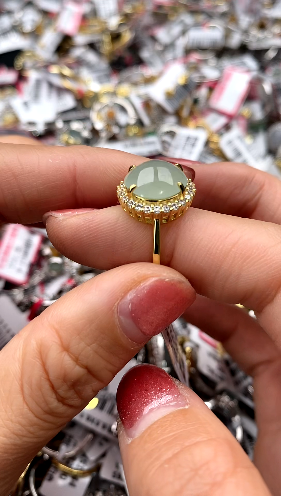 【闪购商品】翡翠戒指银S925镶嵌77777   3