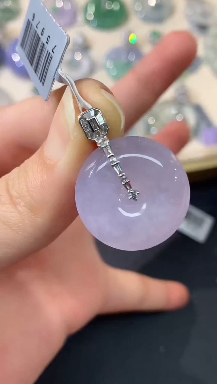 吊坠(不含链)18K金镶嵌翡翠W113|7980