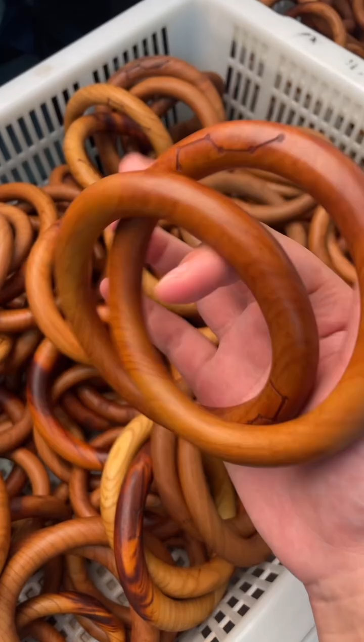 木桃木80乾坤圈刻六七星桃胶微暇