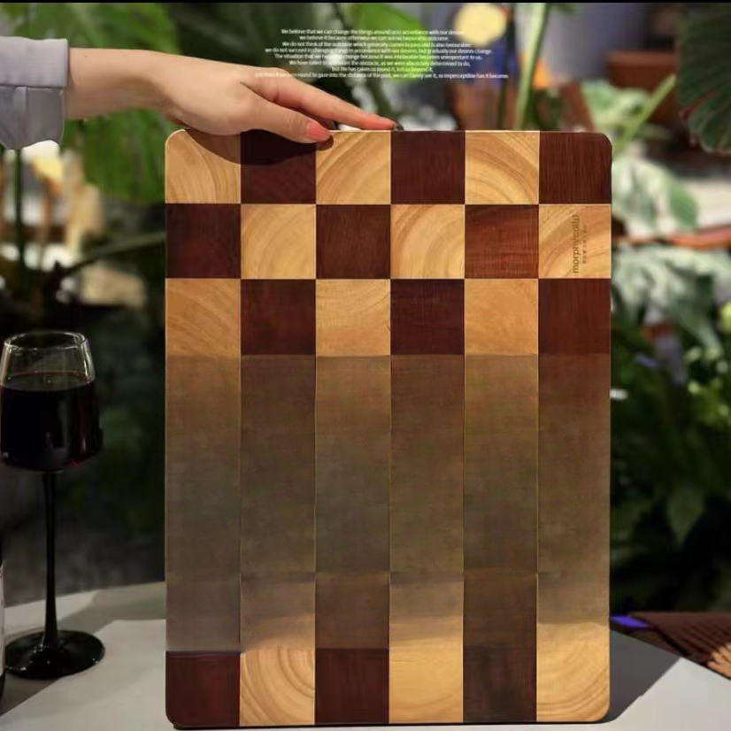 英国两公分系列进口菜板棋盘格实木防滑切菜板不掉木屑