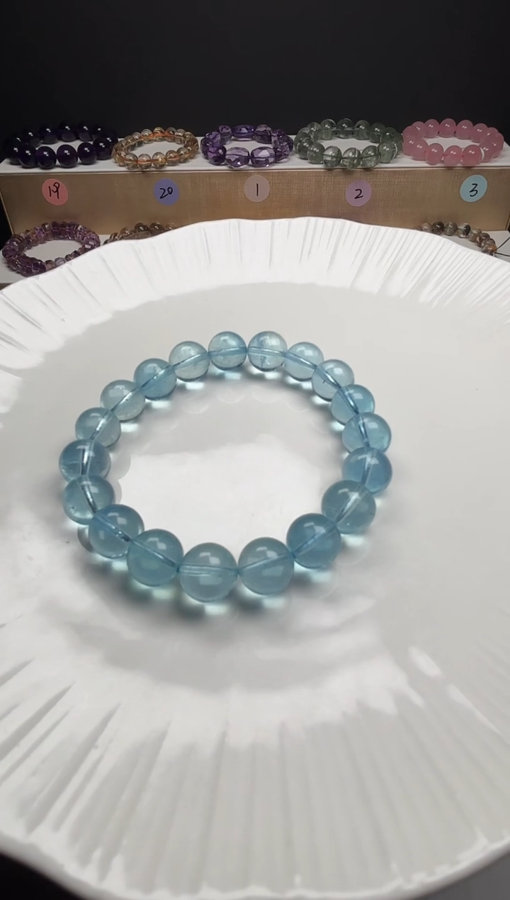 【闪购商品】海蓝宝石手串未镶嵌冰透海蓝宝手串