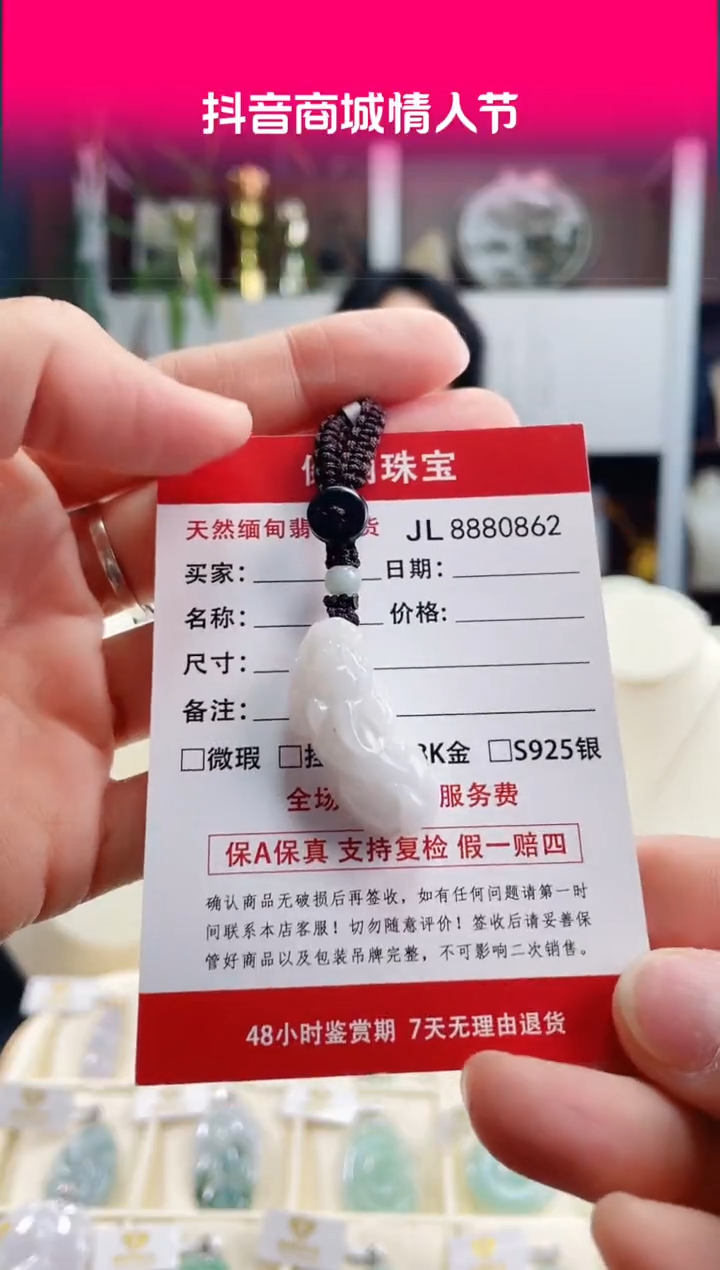 【闪购商品】翡翠颈饰未镶嵌天然缅甸翡翠 貔貅挂饰