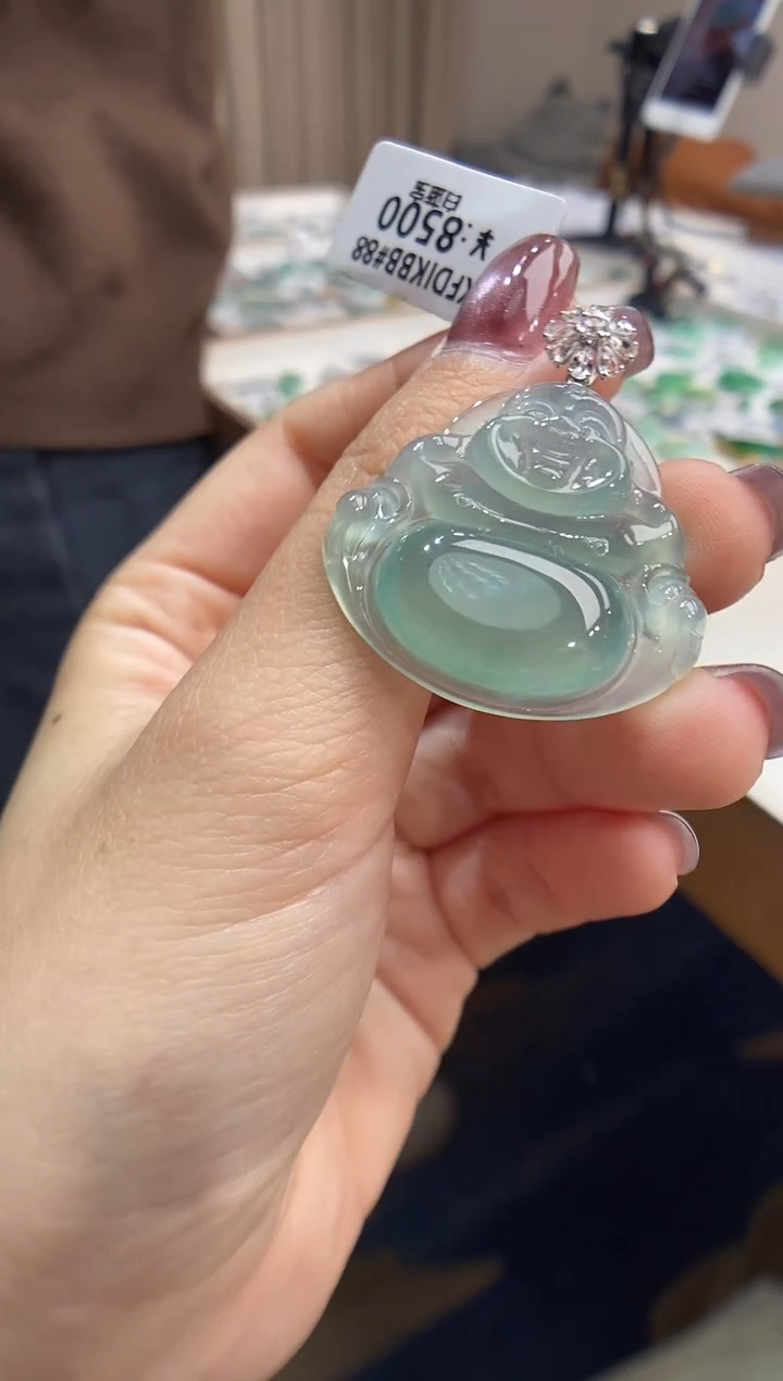 【闪购商品】翡翠颈饰18K金镶嵌佛公