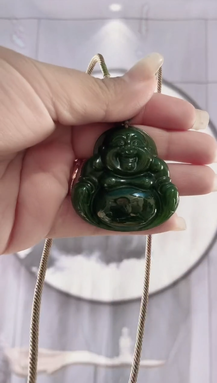 颈饰未镶嵌和田玉（碧玉）（45mm左右佛公）多样性发货