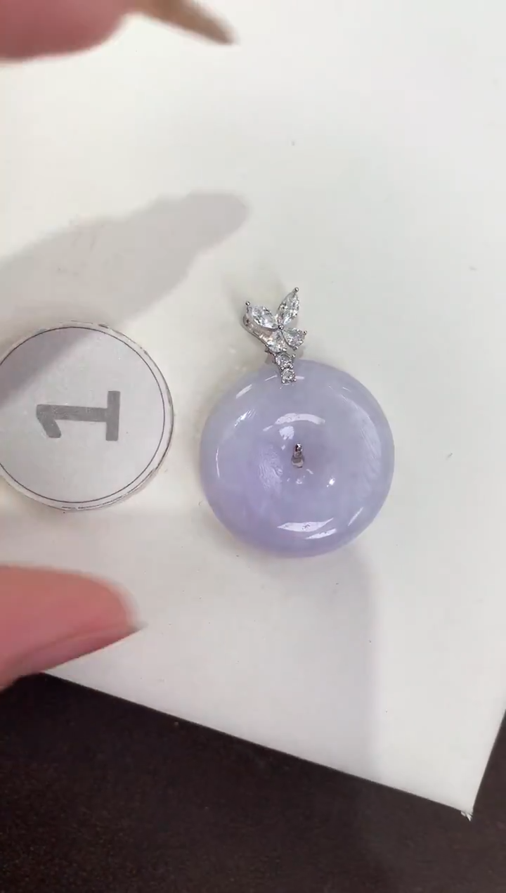 颈饰银S925镶嵌翡翠天然缅甸A货翡翠