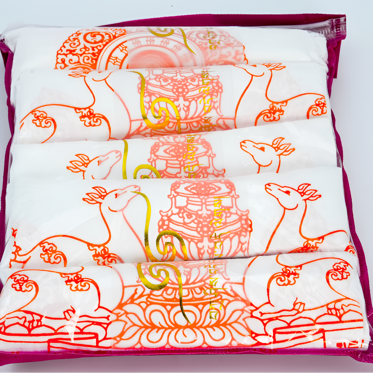 楚营拉桑白色哈达 一套五条