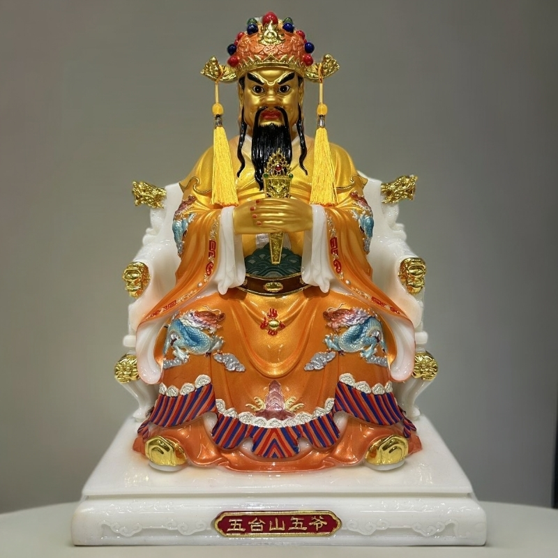 汉白玉龙五爷广济龙王神像家用店铺开业招财供奉摆件彩绘工艺品
