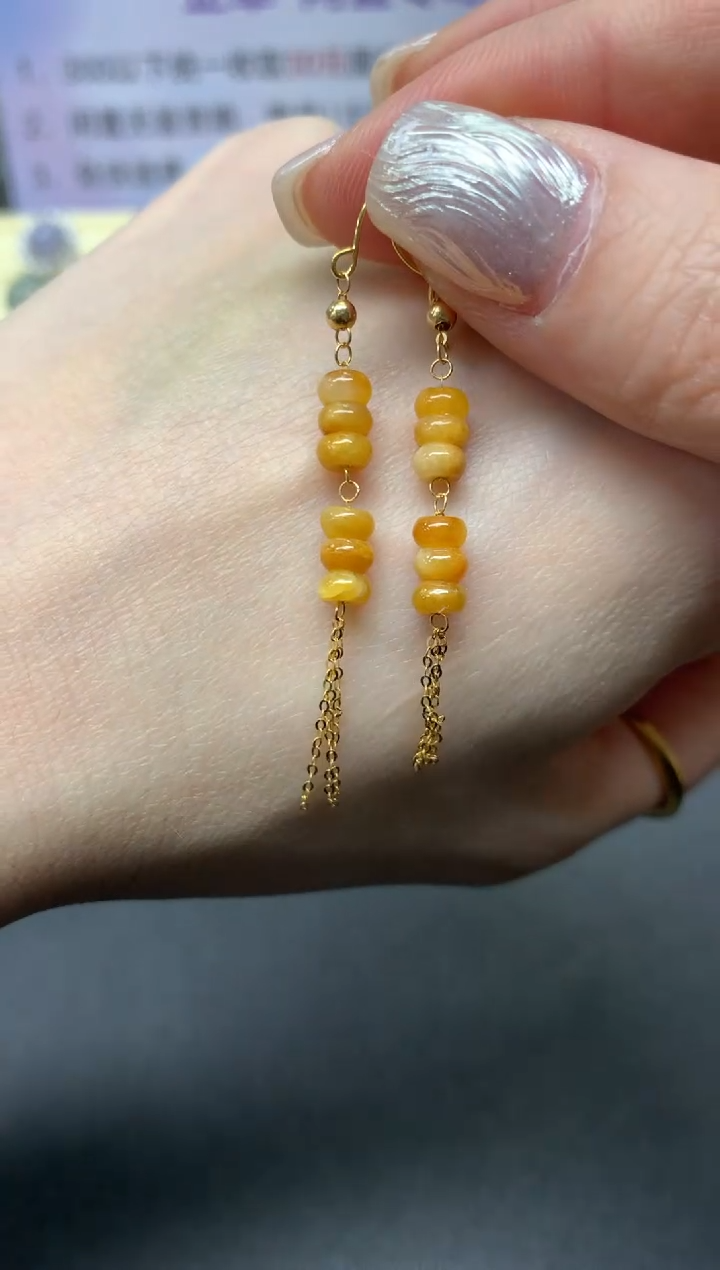 【闪购商品】翡翠耳饰18K金镶嵌耳饰|450