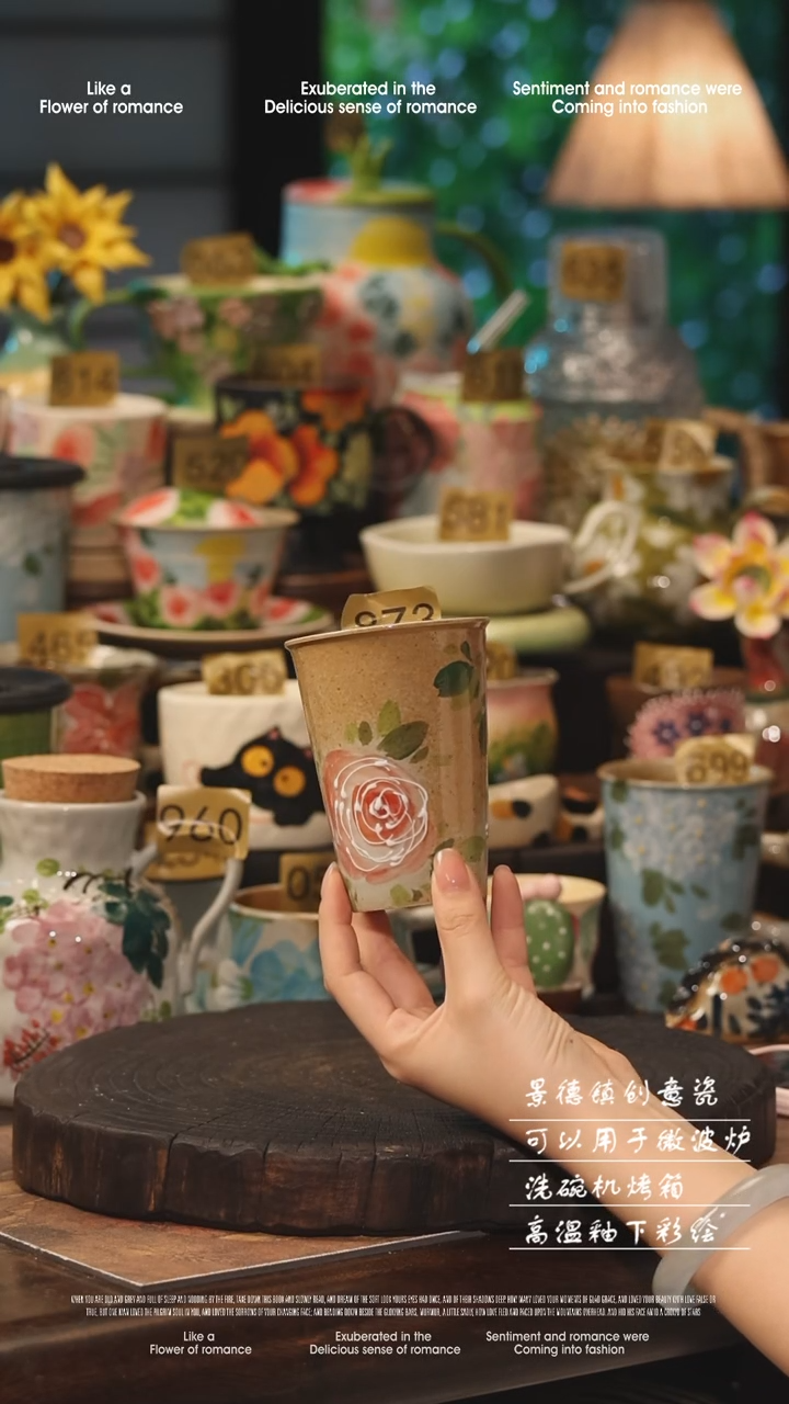 陶瓷景德镇高温釉下彩手工手绘款式