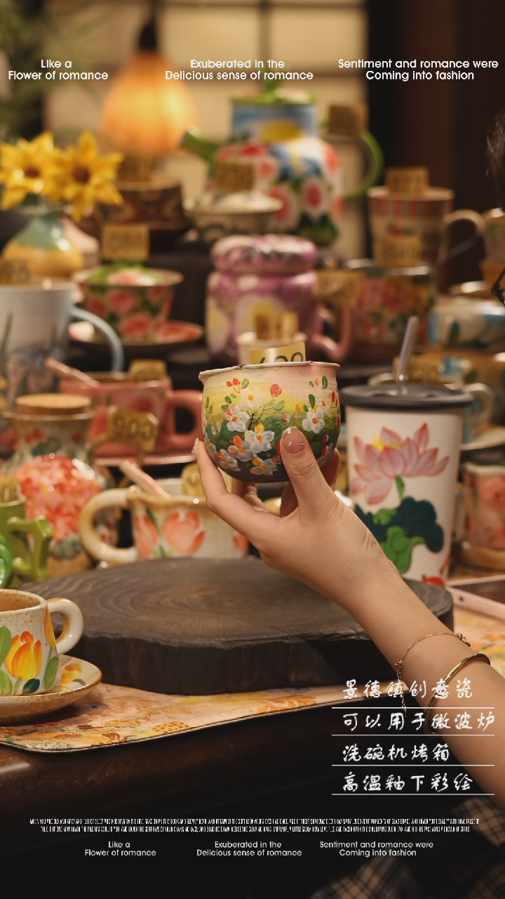 陶瓷699景德镇高温釉下彩绘设计师款式