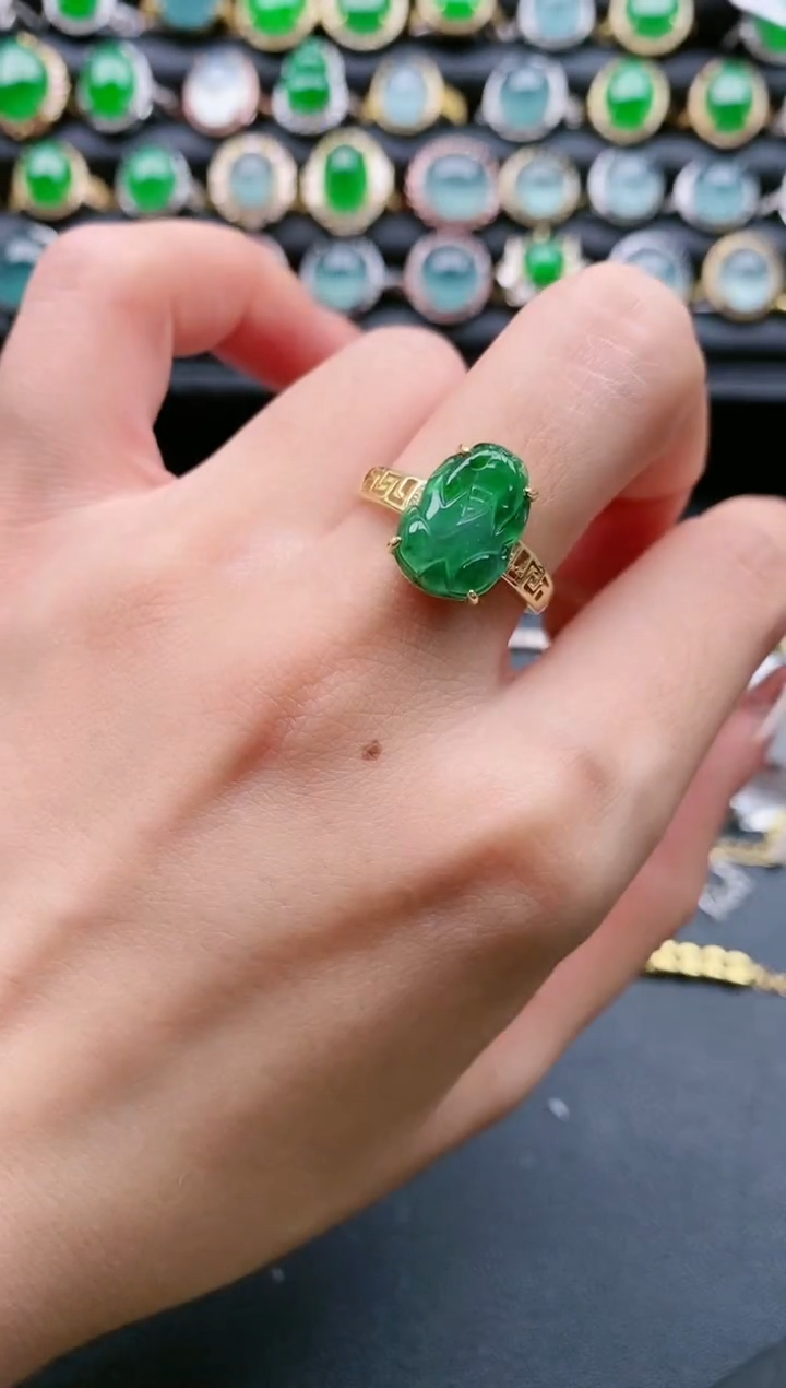 【闪购商品】翡翠戒指银S925镶嵌111111111