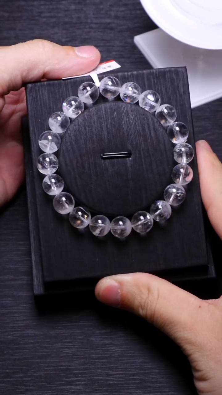 【闪购商品】水晶单圈未镶嵌Q055白幽灵聚宝盆单圈9mm