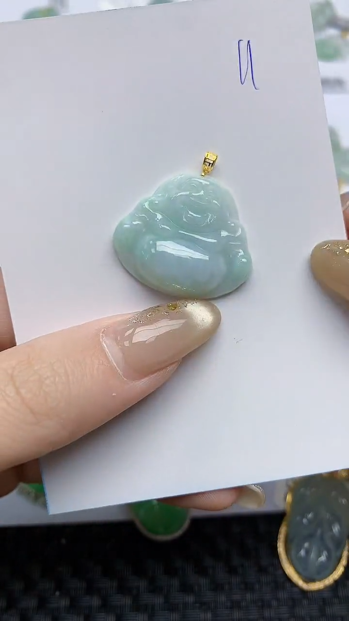 【闪购商品】翡翠颈饰18K金镶嵌天然翡翠A货