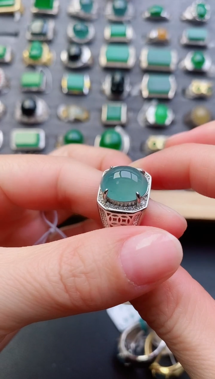 【闪购商品】翡翠戒指银S925镶嵌312312
