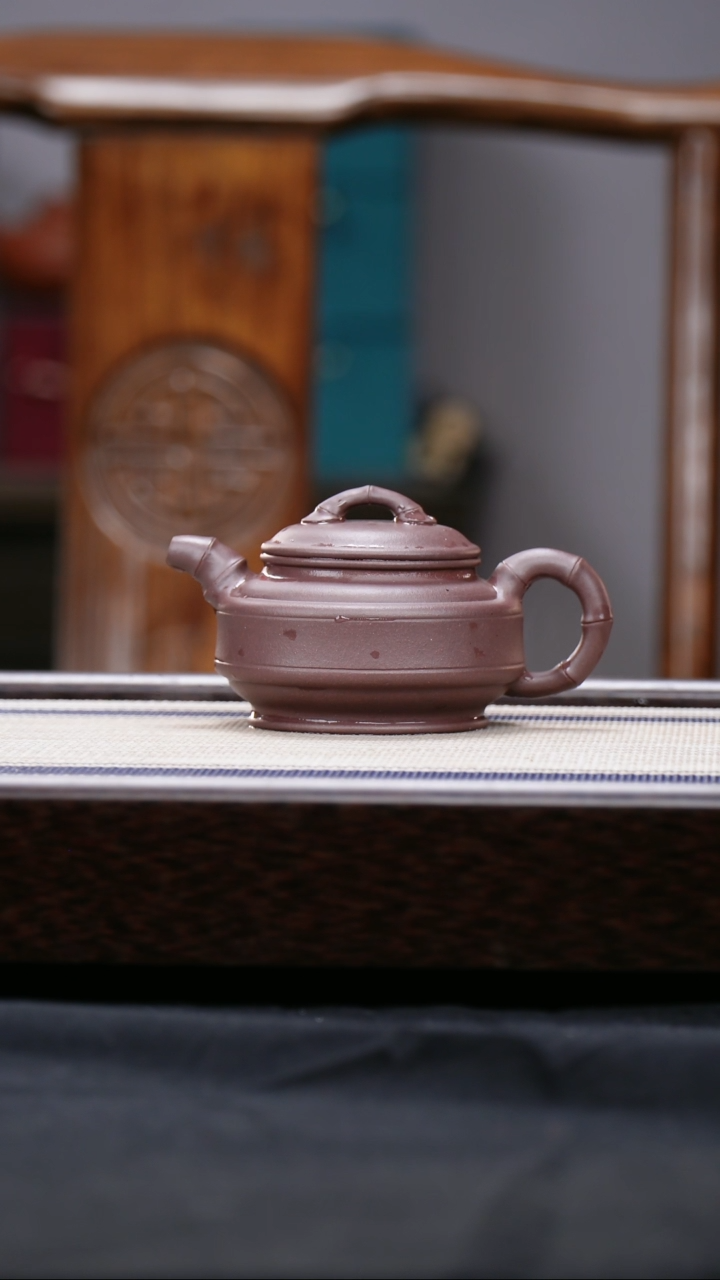 【闪购商品】紫砂茶壶四号井低槽青  双线竹鼓