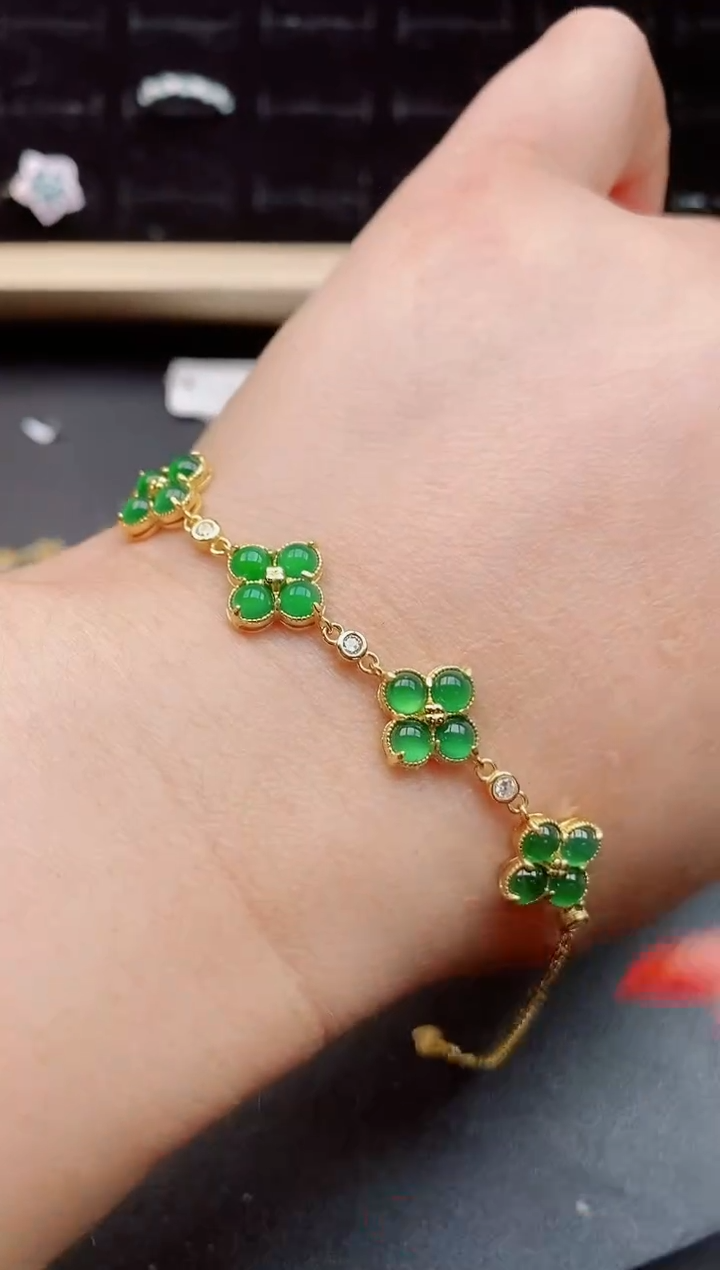 【闪购商品】翡翠手链银S925镶嵌12121212