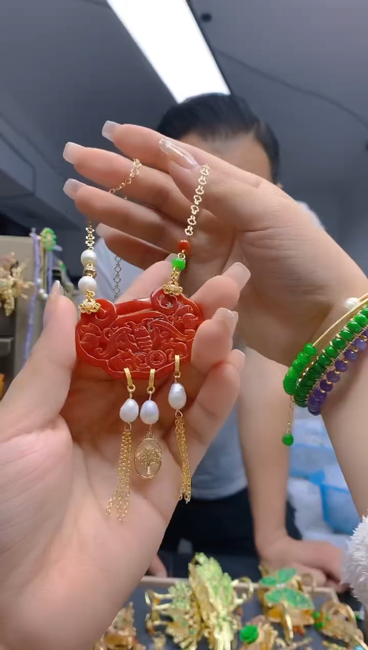 【闪购商品】翡翠耳饰合金181翡翠锁骨链