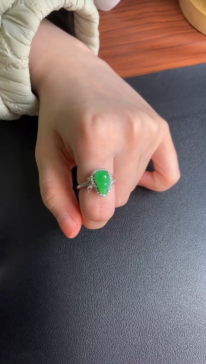 【闪购商品】翡翠戒指银S925镶嵌翡翠