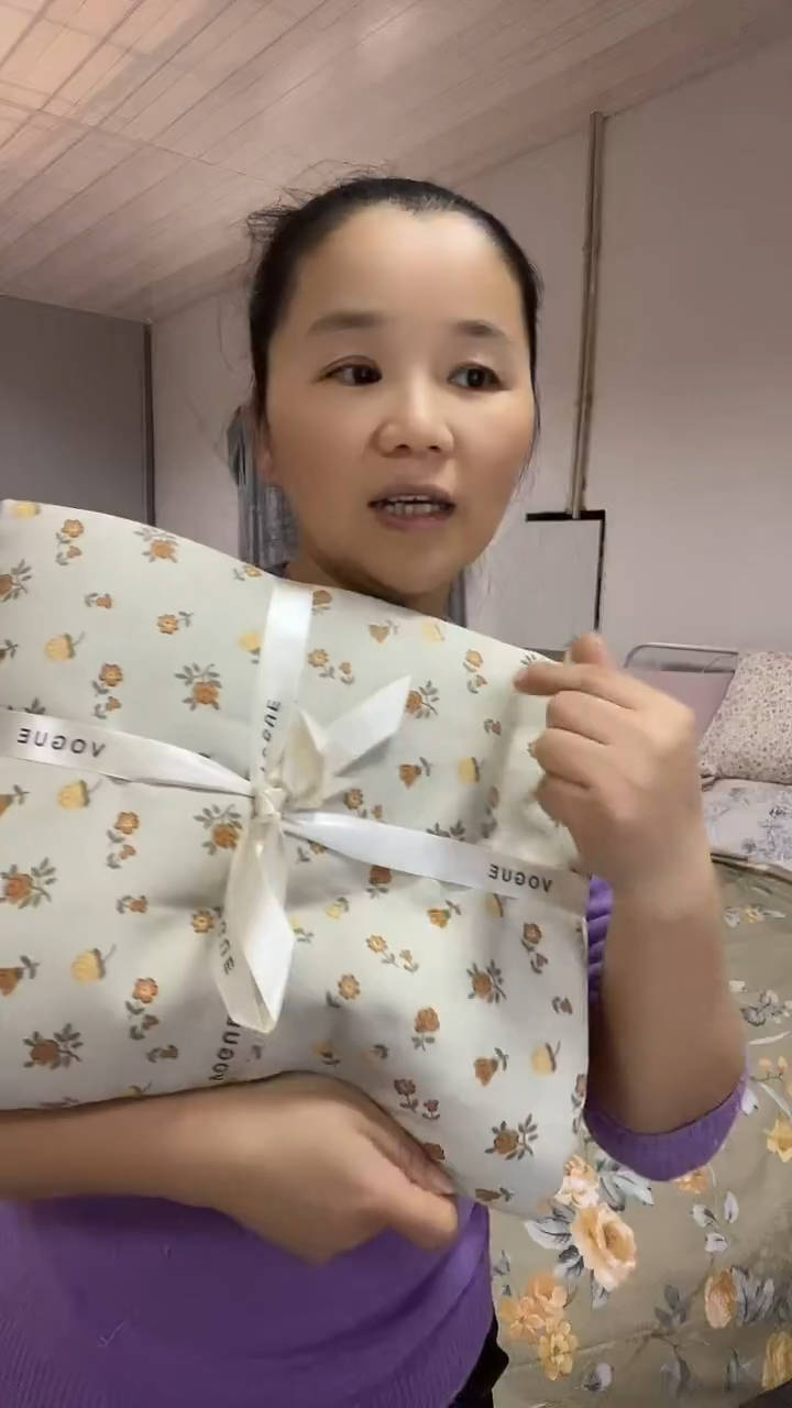 棉棉双层纱四件套橘色小花
