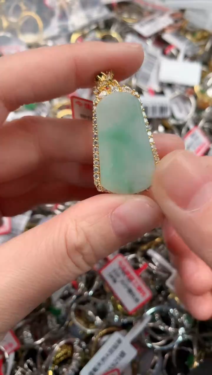 银S925镶嵌戒指翡翠10   4