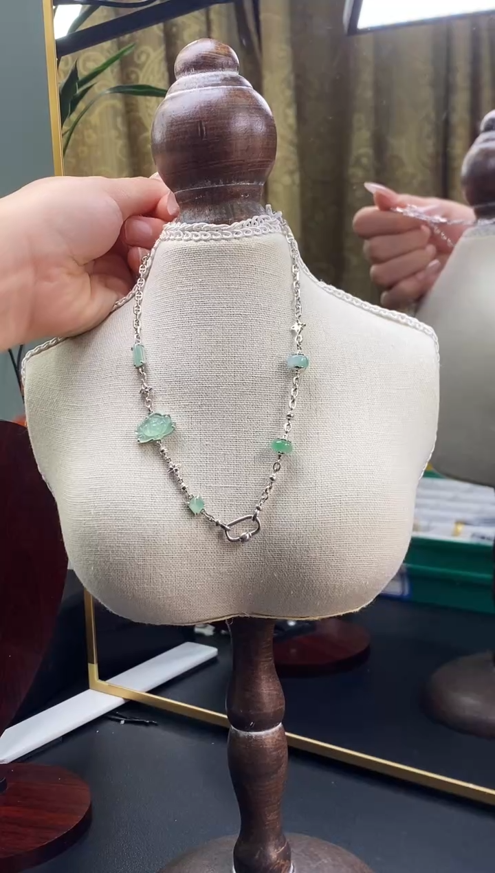 颈饰银S925镶嵌翡翠16855