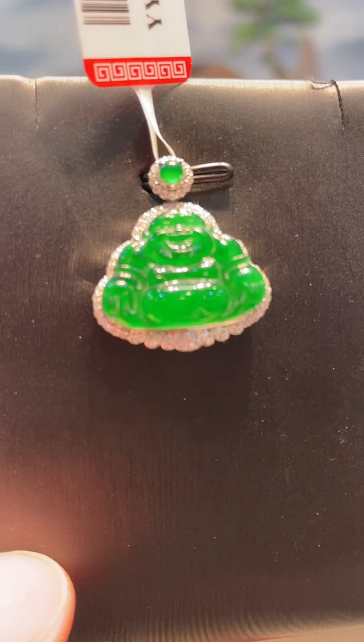 【闪购商品】翡翠颈饰18K金镶嵌A67天然A货翡翠