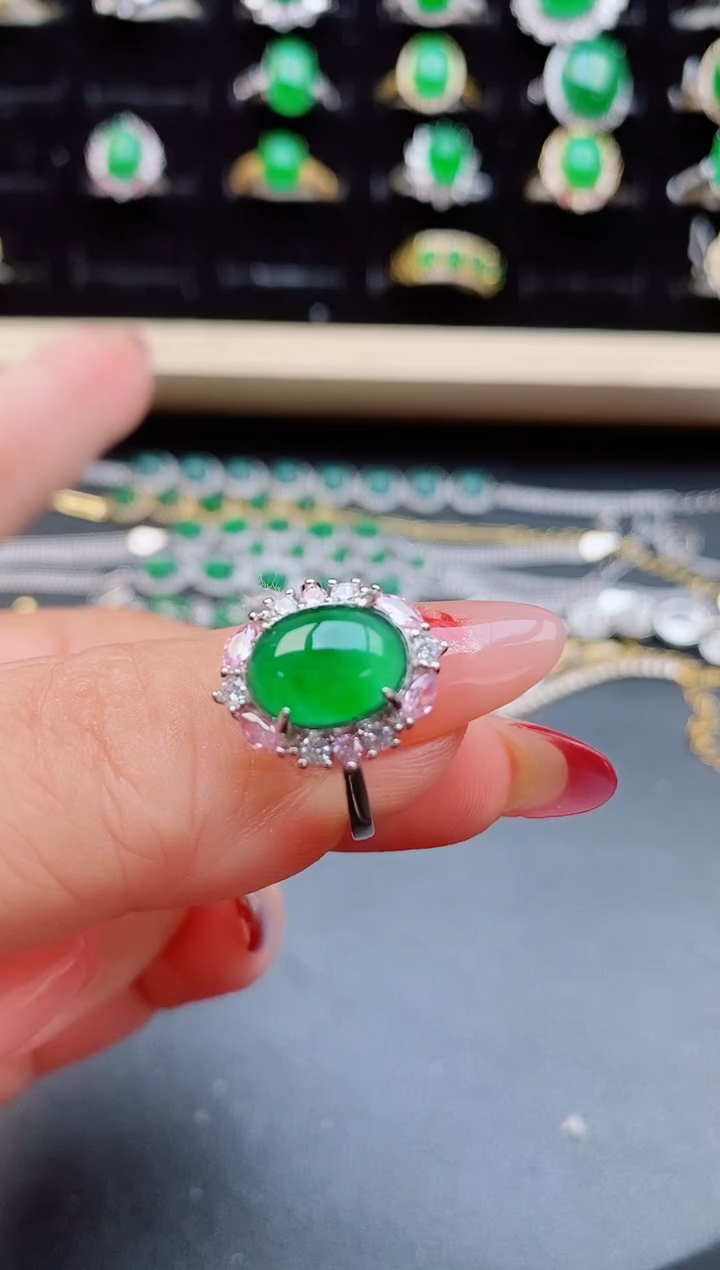 【闪购商品】翡翠戒指银S925镶嵌32231