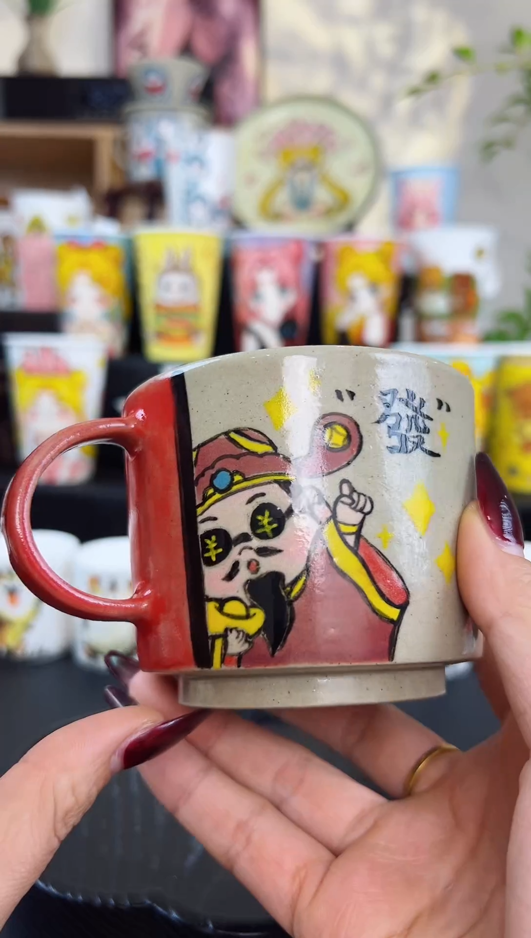 【闪购商品】摆件笙笙漫 手工手绘陶瓷杯杯