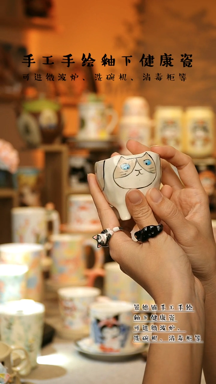 【闪购商品】杯陶瓷景德镇高温釉下彩&A872