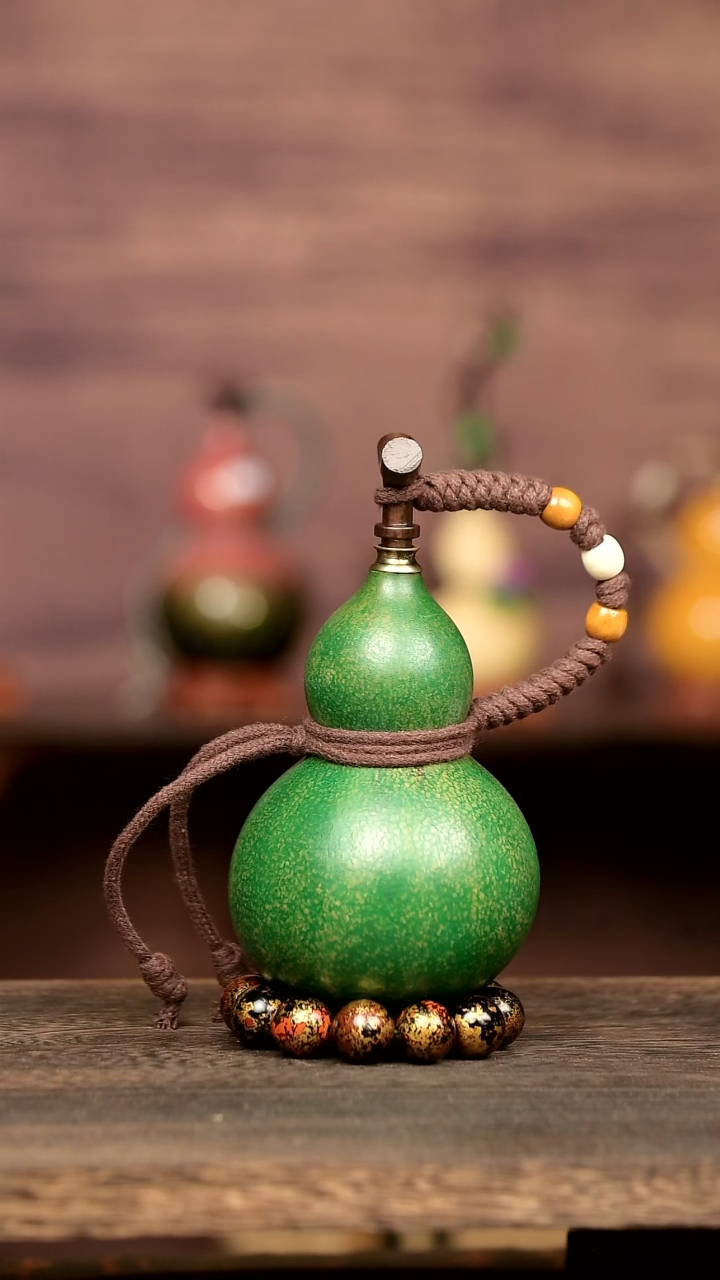 572号中药煮色  300ml左右 大漆葫芦水壶/酒壶 一物一拍