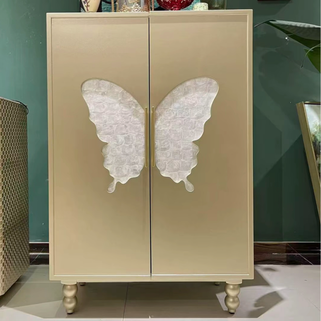 轻奢贝壳蝴蝶餐边柜鞋柜多功能使用柜衣柜