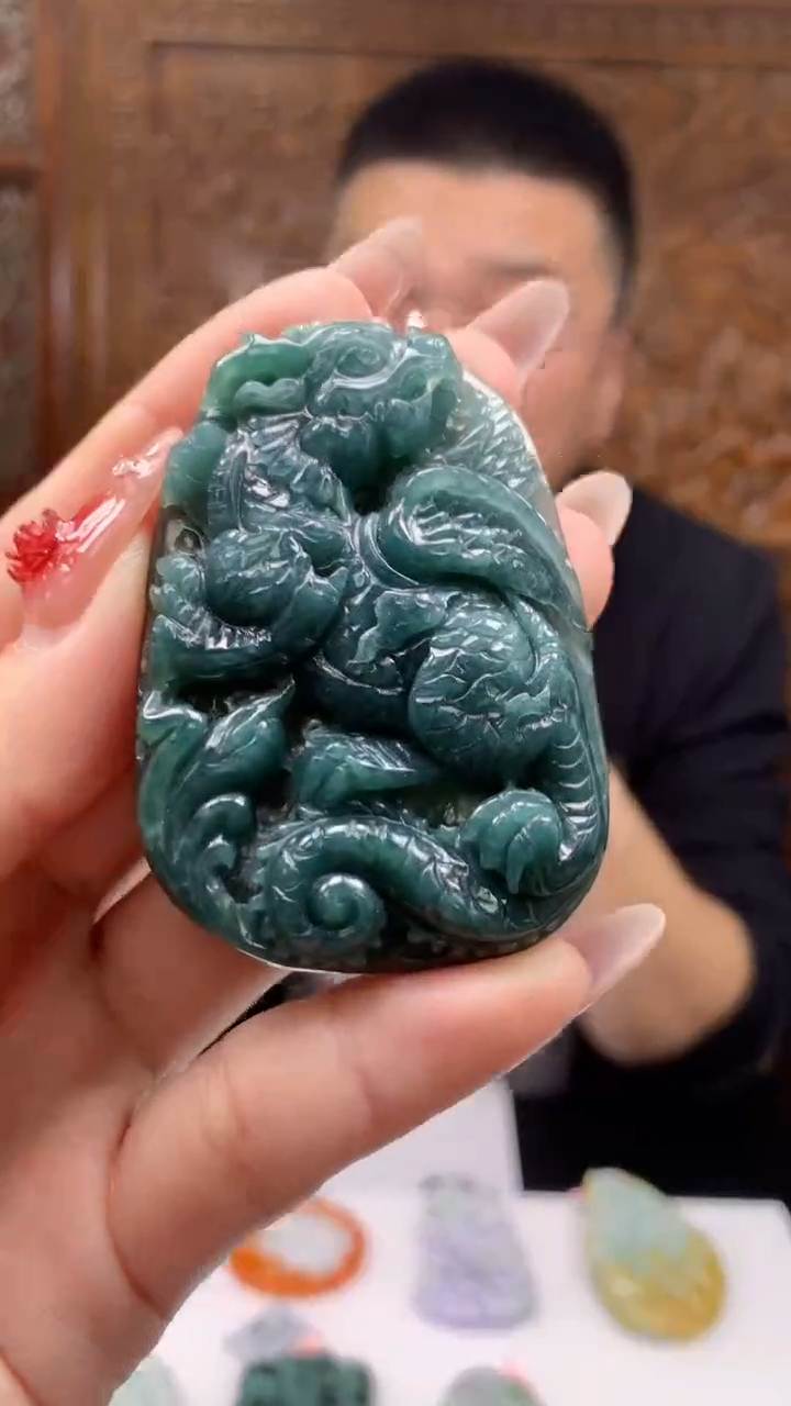 【闪购商品】定制翡翠未镶嵌1072y-毛货挂件9