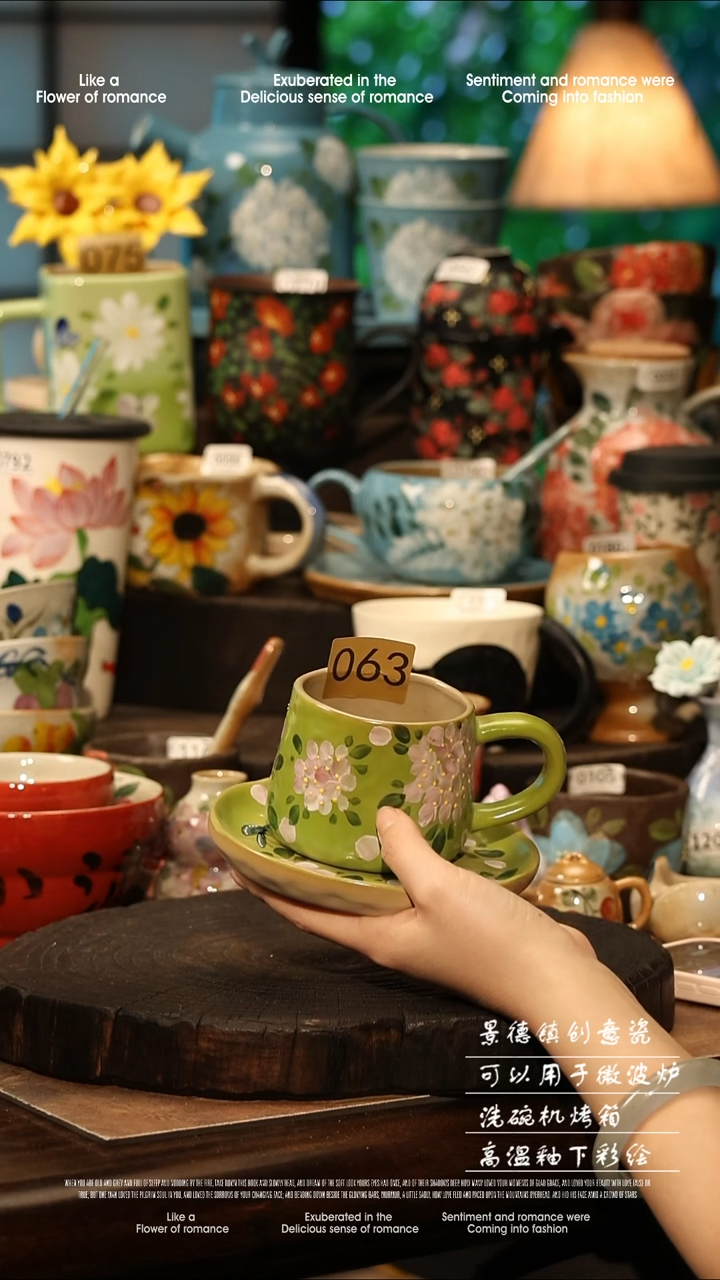 陶瓷景德镇高温釉下彩手工手绘款式