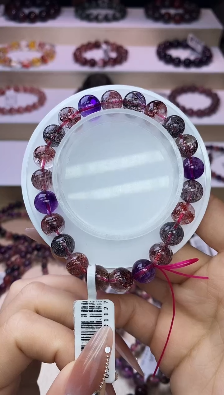 【闪购商品】水晶手链未镶嵌黑加仑超七单圈9m+