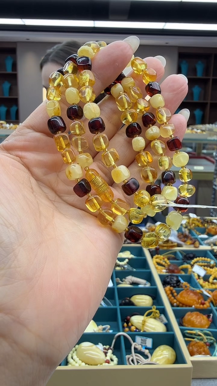 手链琥珀未镶嵌27秒拍号 假一罚三 