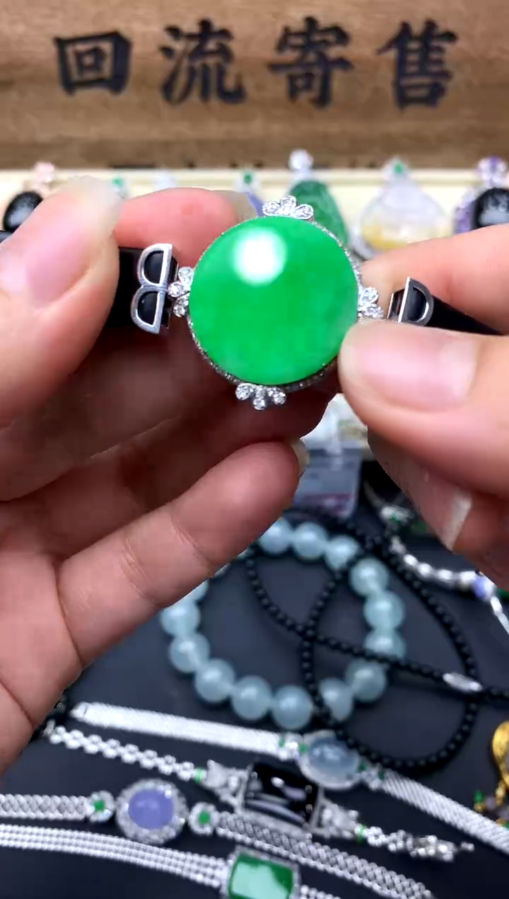 【闪购商品】翡翠手绳18K金镶嵌334-中国好珍宝