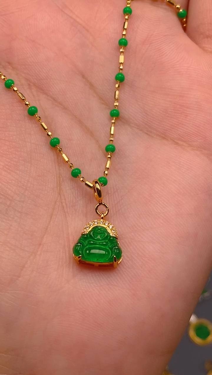 【闪购商品】翡翠吊坠(不含链)银S925镶嵌佛公万能扣