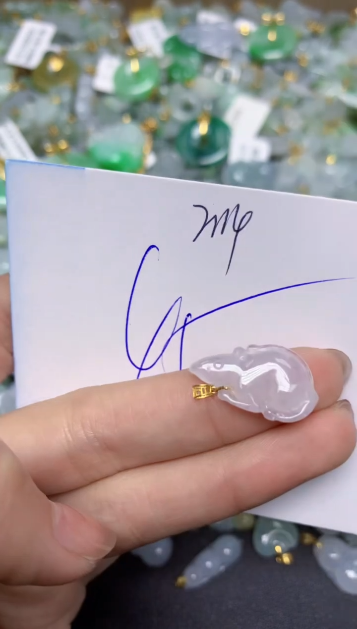 【闪购商品】翡翠颈饰18K金镶嵌天然翡翠A货