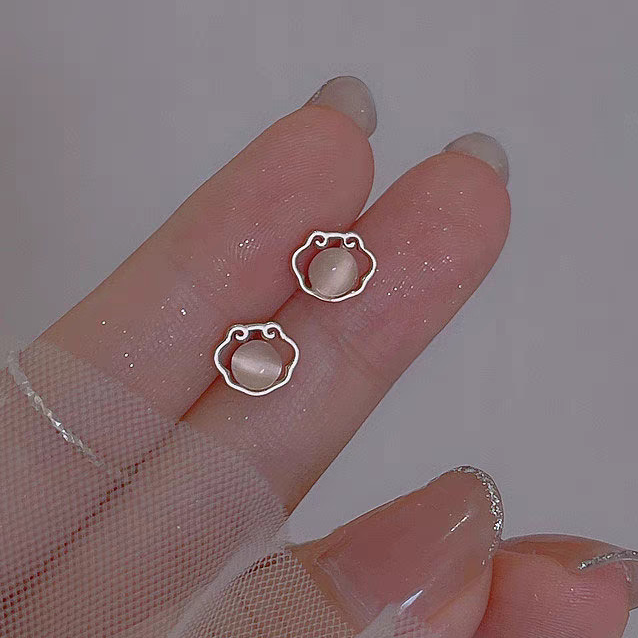 非金属仿水晶耳饰 925祥云气质迷你可爱学生简约小众精致耳钉037