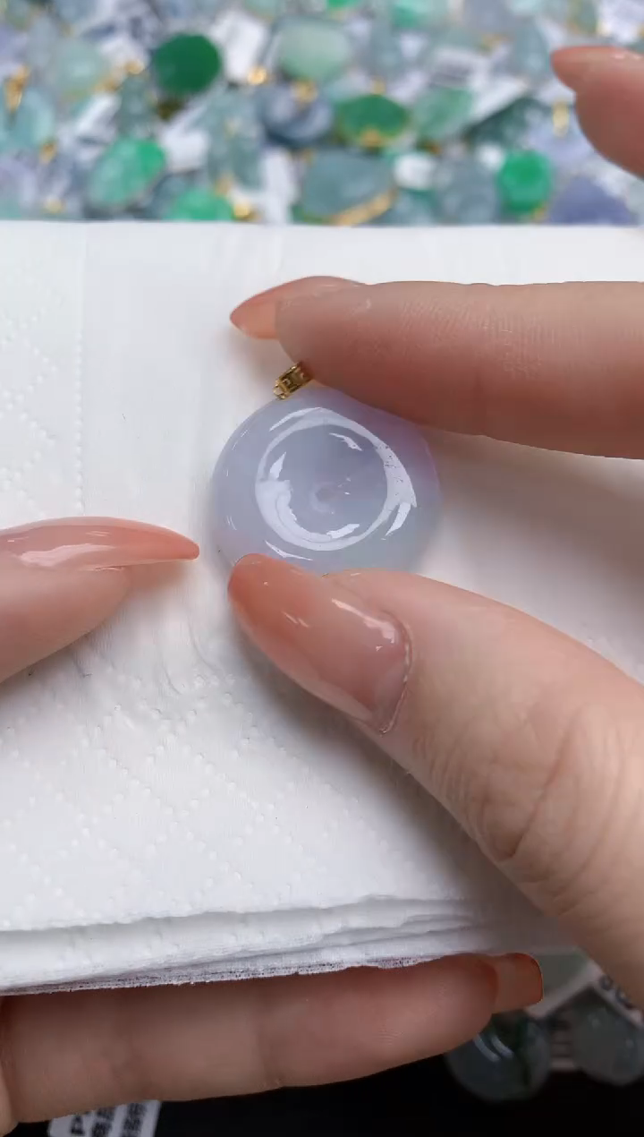 【闪购商品】翡翠颈饰18K金镶嵌天然缅甸翡翠A货