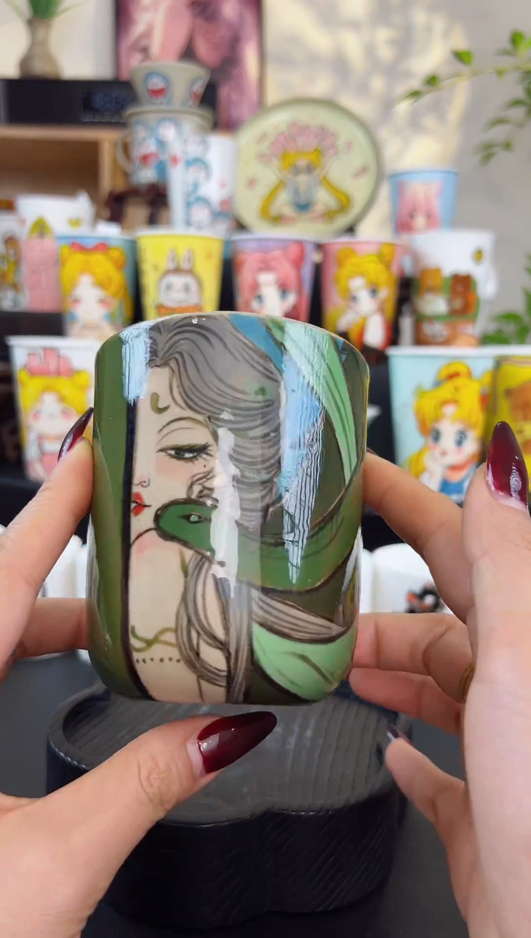 【闪购商品】摆件笙笙漫 手工手绘陶瓷杯杯