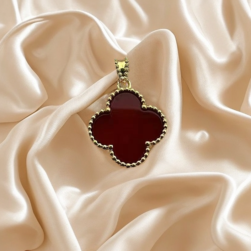 18K金镶嵌红玛瑙15mm吊坠（不含链）